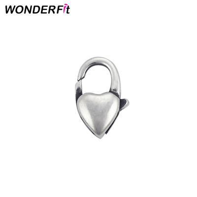 10mm Dainty Sterling Silver 925 Small Puff Heart Shaped Clasp Gold Lobster Claw Clasp For Necklace A