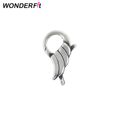 15mm Fancy 925 Sterling Silver Angel Wing Shaped Pendant Lobster Hook Clasp Gold Plated Customized A